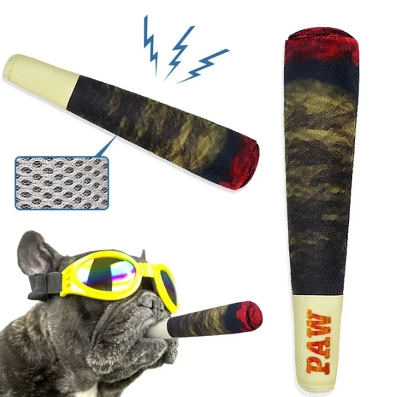 Jouet Cigare Peluche Couineur pour Chien – Cadeau Original & Amusant